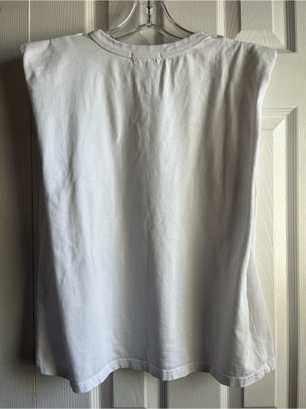 Frankie Shop Eva white shoulder pad muscle tee size medium. - Picture 5 of 5